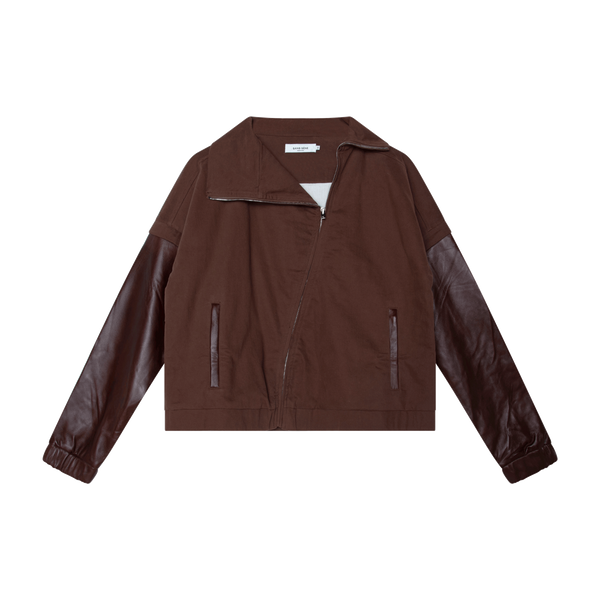 Convertible Bomber Jacket in Brown
