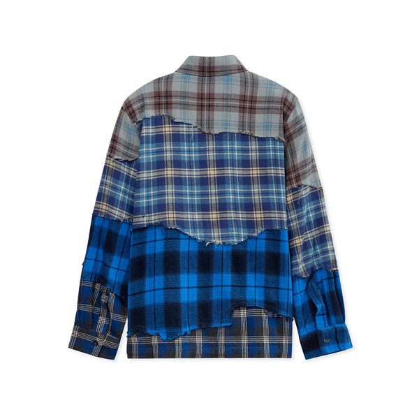 Face Patchwork Flannel [Blue]