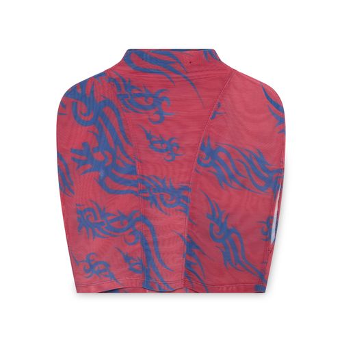 Barragan Red and Blue Mesh Top