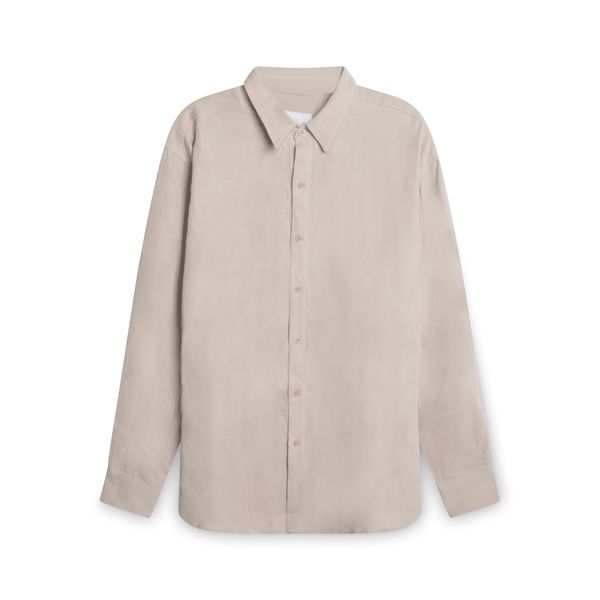 Beige Tencel Button Down Shirt