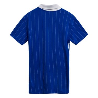 Vintage Adidas Pinstripe Golf Shirt - Blue