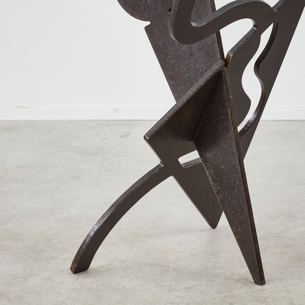 Pucci de Rossi Small Sculptural Glass and Iron 'Battista' Side Table