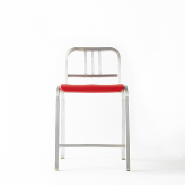 Pair of Red Bar Stools by Ettore Sottsass for Emeco