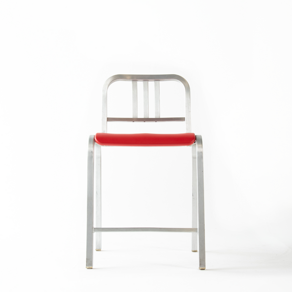 Pair of Red Bar Stools by Ettore Sottsass for Emeco