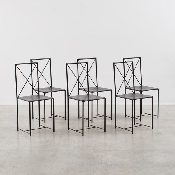 Asnago & Vender Set of Moka Chairs, Flexform, Italy, 1980s