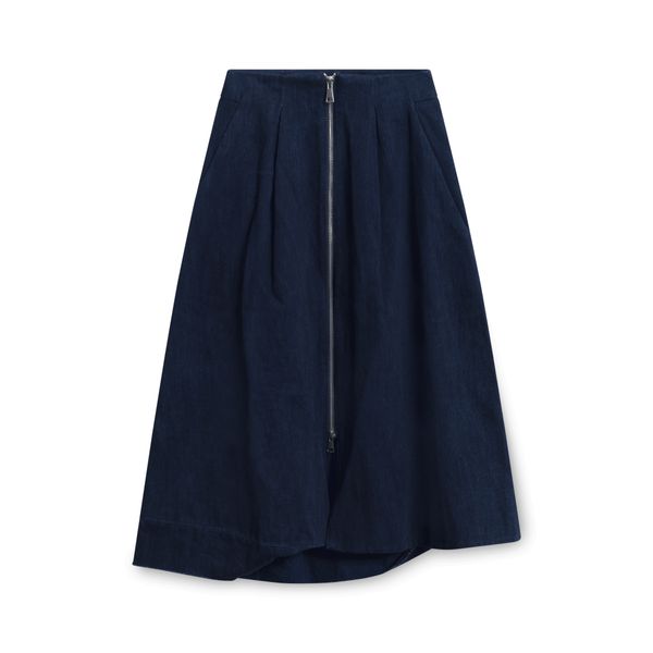 Whistles Denim Zipper Skirt - Navy