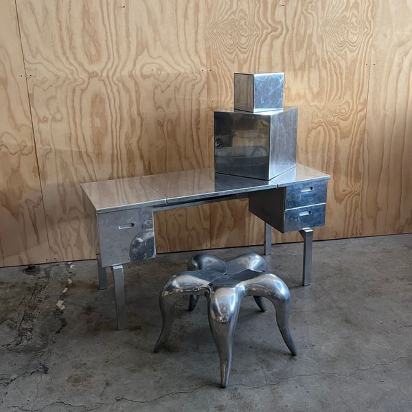 Polished Aluminum Military Folding Desk