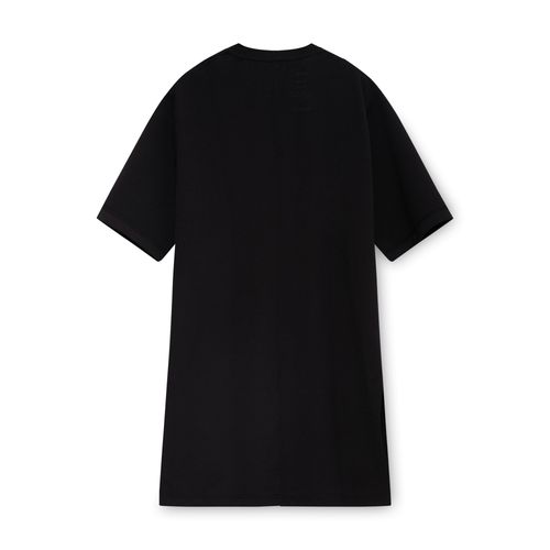 Black Drop Tail Side Slit Short Sleeve T-shirt