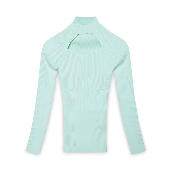 Aeron Mint Cut-Out Ribbed Sweater