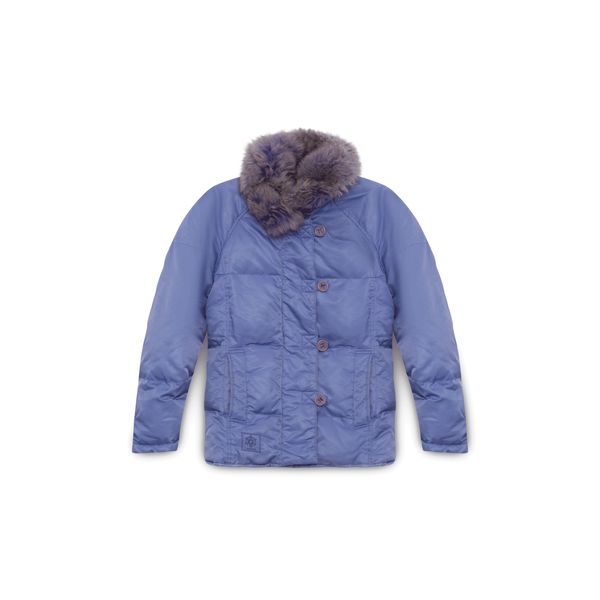 Vintage Purple Puffer with Fox Fur