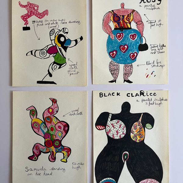 Niki de Saint Phalle - Nanas at Alexander Iolas Gallery 1966 with 4 Loose Nanas Prints 