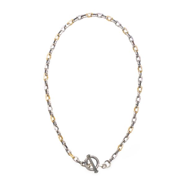 5mm Column-Link Necklace, two-tone