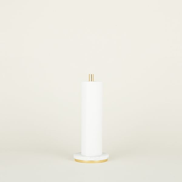 Simple Marble and Brass Paper Towel Holder