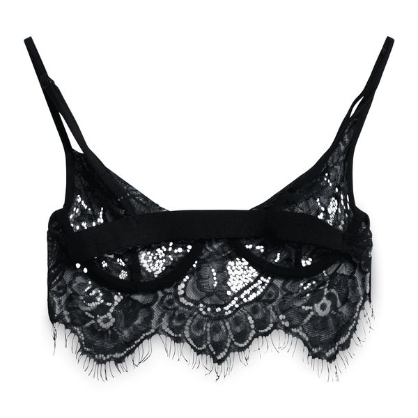 Eres Black Unlined Lace Demi Bra