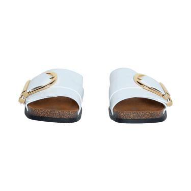 Khaite White Thompson Leather Sandal