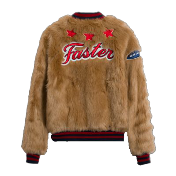 Mother The Letterman Patch faux Fur Jacket