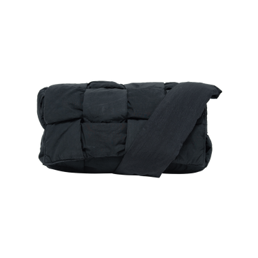 Bottega Veneta Men's Black Padded Tech Cassette Nylon Crossbody Bag
