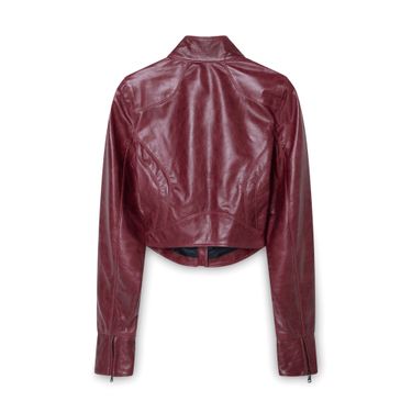 Burgundy Leather Moto Jacket