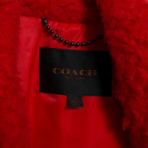 Coach Cherry Red Shearling Coat