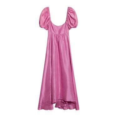 Rory Raw Silk Dress - Peony