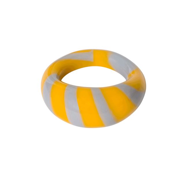 Spiral Ring - Yellow/Grey