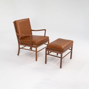 Colonial Chair and Ottoman in Walnut by Ole Wanscher for Carl Hansen, 2022