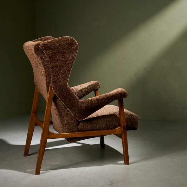 Early 'Fiorenza' Lounge Chair in Pierre Frey Fabric by Franco Albini for Arflex, Italy 1950s