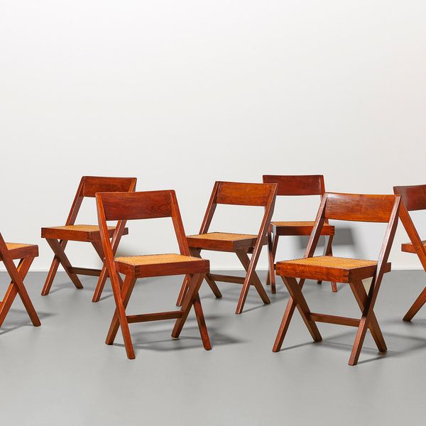 Set of Library Chairs by Pierre Jeanneret, 1960
