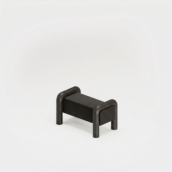 Prowling Velvet Ottoman with Solid Wood Legs
