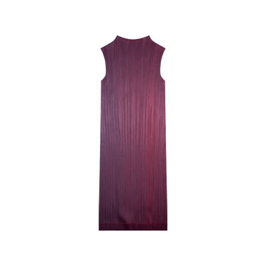 Issey Miyake Pleats Please Burgundy Pleated Dress