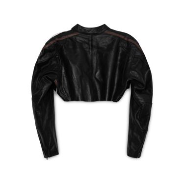 BVNY Black Cropped Leather Motorcycle Jacket