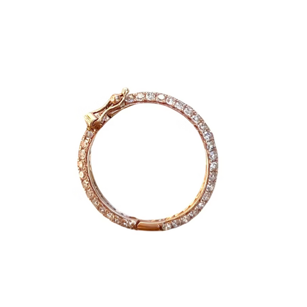 14k Rose Gold and Diamond Round Charm Enhancer Connector