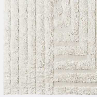 Shaggy Labyrinth White Rug