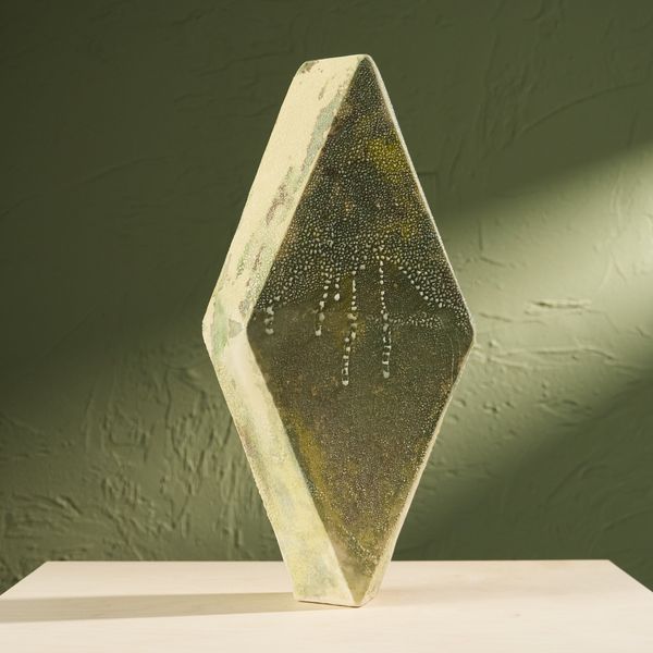 'Condensation' Series C1, Glazed Ceramic Sculpture in Green by Eunsol Kim, The Netherlands, 2025"