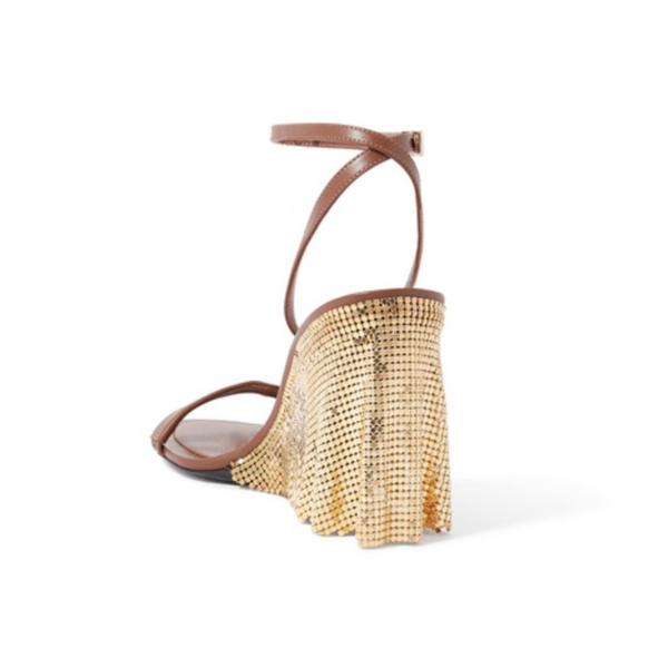 Kate Sandal 90MM Gold in Brown Nappa