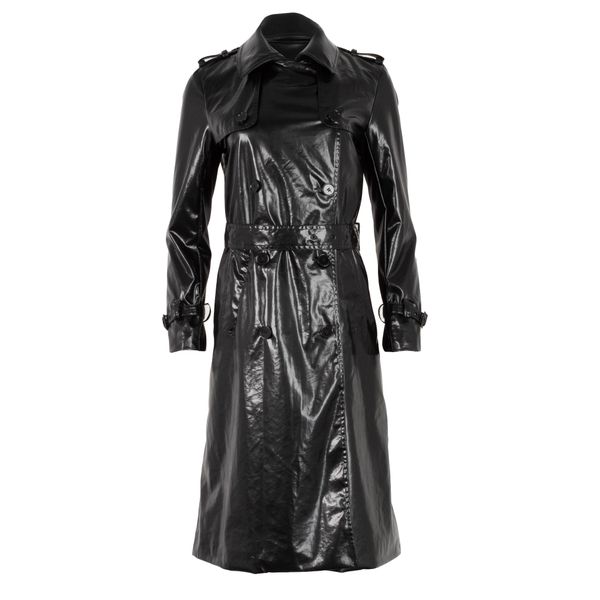 The Kooples Crinkle Vinyl Trench Coat