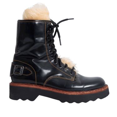Coach Moto Hiker Boot with Cream-Colored Shearling