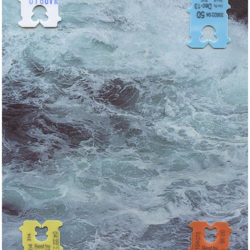 Bread clips on found image of ocean Print