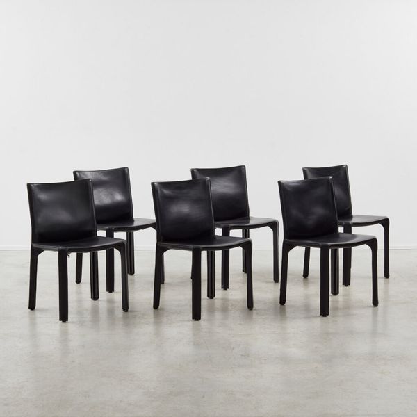 Set of six Mario Bellini Mod. Cab 412 Chairs Cassina, Italy, 1977