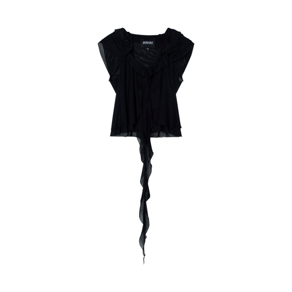 Niihai Black Ruffle Tank