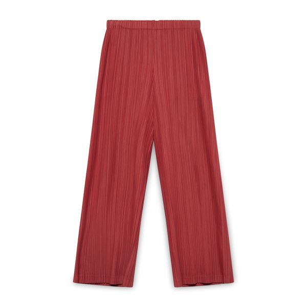 Pleats Please Issey Miyake Red Pleated Trousers