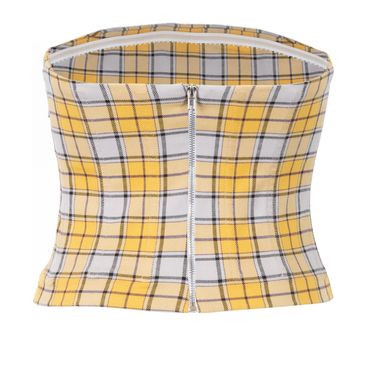 Miaou Lucy Bustier in Yellow Plaid 