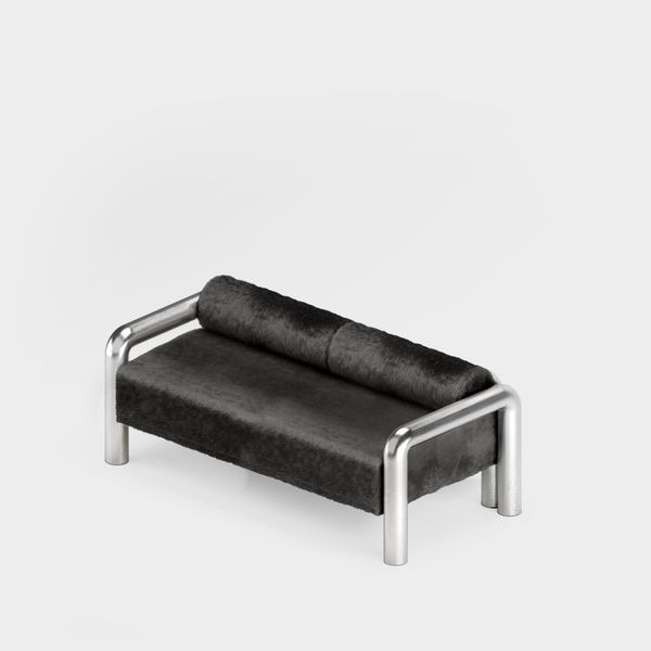 Prowling Fur Sofa with Metal Legs