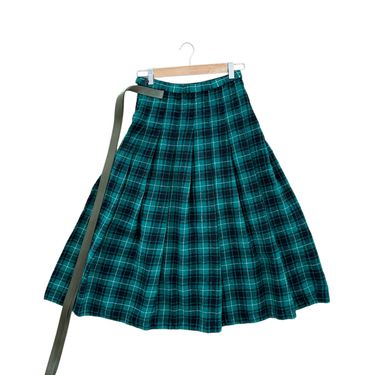 Green Plaid Over Skirt