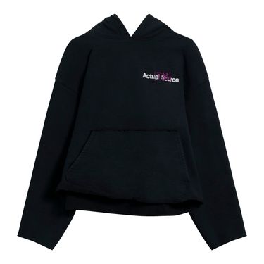 Reworked Actual Source Books Extended Wear Hoodie in Black