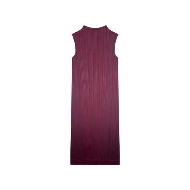 Issey Miyake Pleats Please Burgundy Pleated Dress