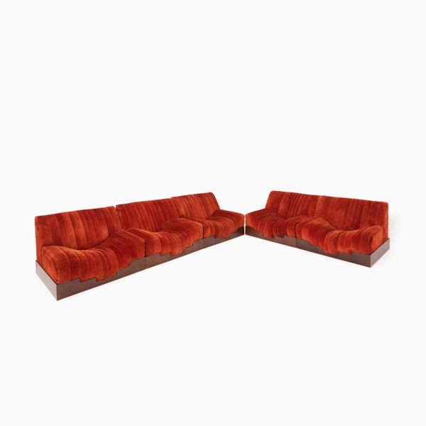 Set of Five San Francisco Modular Armchairs by Luciano Frigerio, 1970s