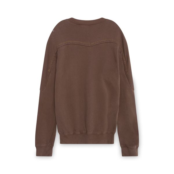 Diesel Brown Grommeted Crewneck