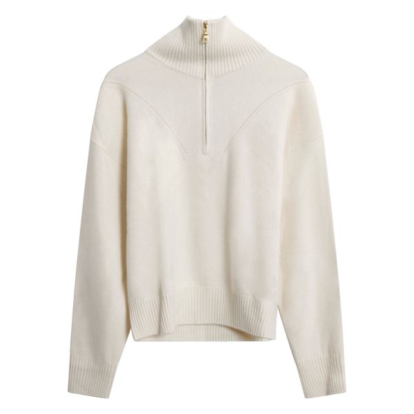 Public Habit Peggy Half-Zip Sweater in Cream