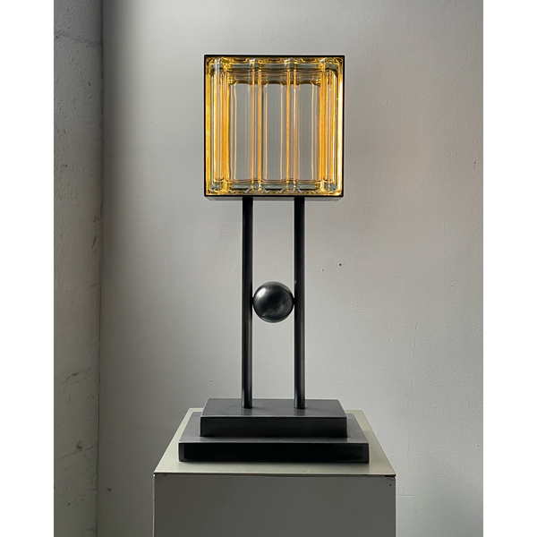 Fluted Glass Block Lamp